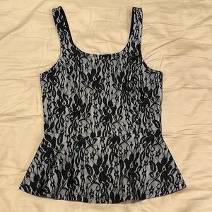 Black lace peplum top